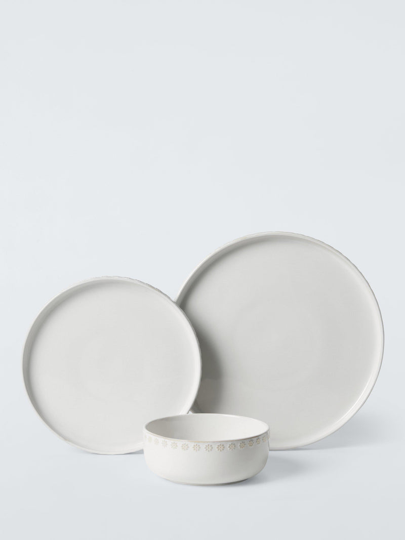 John Lewis stoneware dinner set Floral Dot 12-piece, imported from the UK