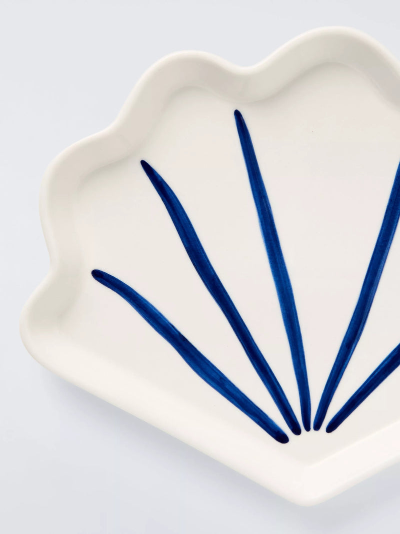 John Lewis hand painted stoneware shell side plate 21.5cm, UK version