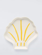 John Lewis John Lewis Hand Painted Small Stoneware Shrimp Plate, White/Yellow, 17cm- Buy online at McGrocer