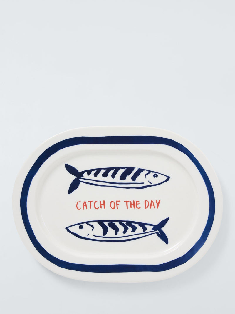 John Lewis fine china oval platter fish design 35cm, imported from the UK