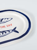 John Lewis fine china oval platter fish design 35cm, imported from the UK