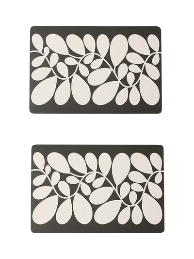 John Lewis Orla Kiely Sycamore Stripe Cork-Backed Large Placemat Set of 2 Black/White- Buy online at McGrocer