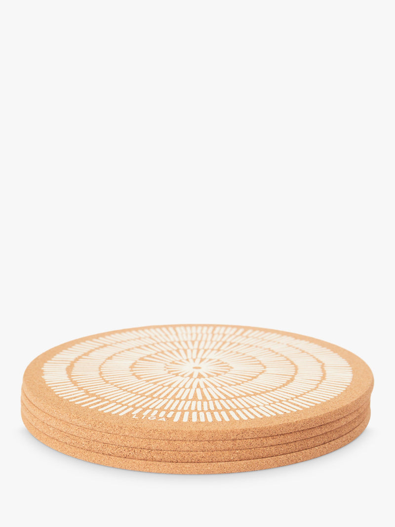 LIGA round cork placemats 30cm set of 4 - British product