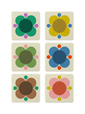 Orla Kiely atomic flower coaster set of 6, UK version