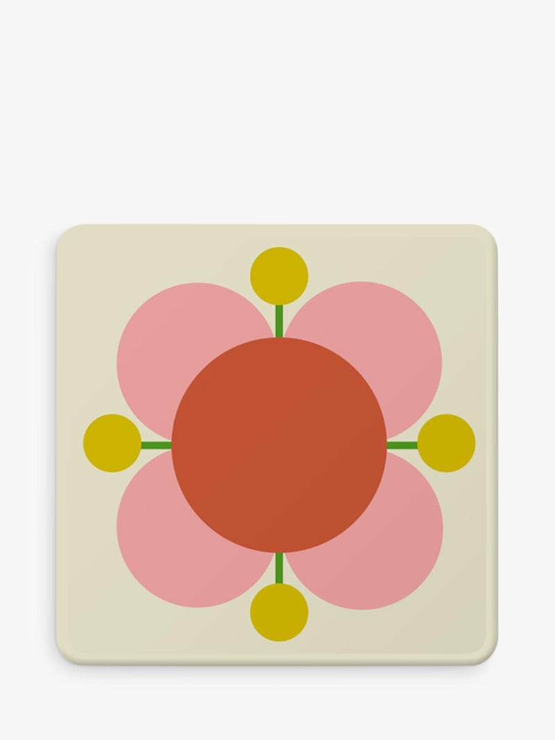 Orla Kiely atomic flower coaster set of 6, UK version