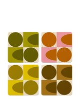 John Lewis Orla Kiely Spot Square Oval Cork-Backed Coasters, Set of 4, Assorted- Buy online at McGrocer