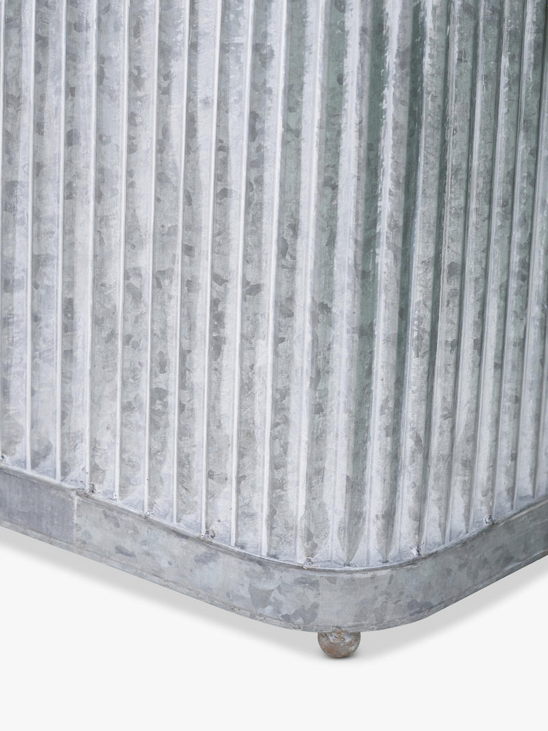 Pacific square zinc planters set of two sizes, UK version