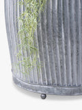 Pacific ribbed zinc outdoor planters set of two (British brand)