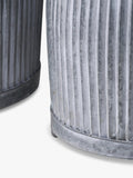 Pacific ribbed zinc outdoor planters set of two (British brand)