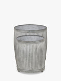 Pacific ribbed zinc outdoor planters set of two (British brand)