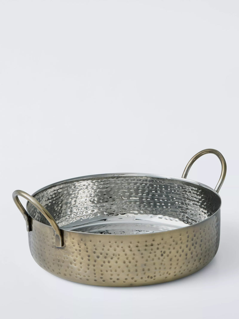 John Lewis hammered stainless steel balti dish 13cm gold - British product