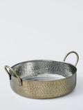 John Lewis hammered stainless steel balti dish 13cm gold - British product