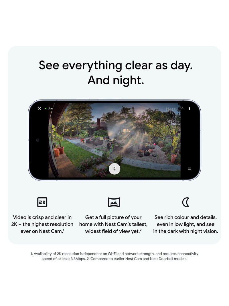 Google Nest Cam Outdoor Security Camera Snow, imported from the UK