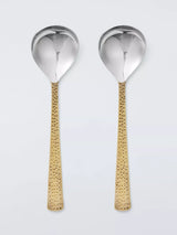 John Lewis John Lewis Hammered Stainless Steel Serving Spoons, Set of 2, Gold- Buy online at McGrocer