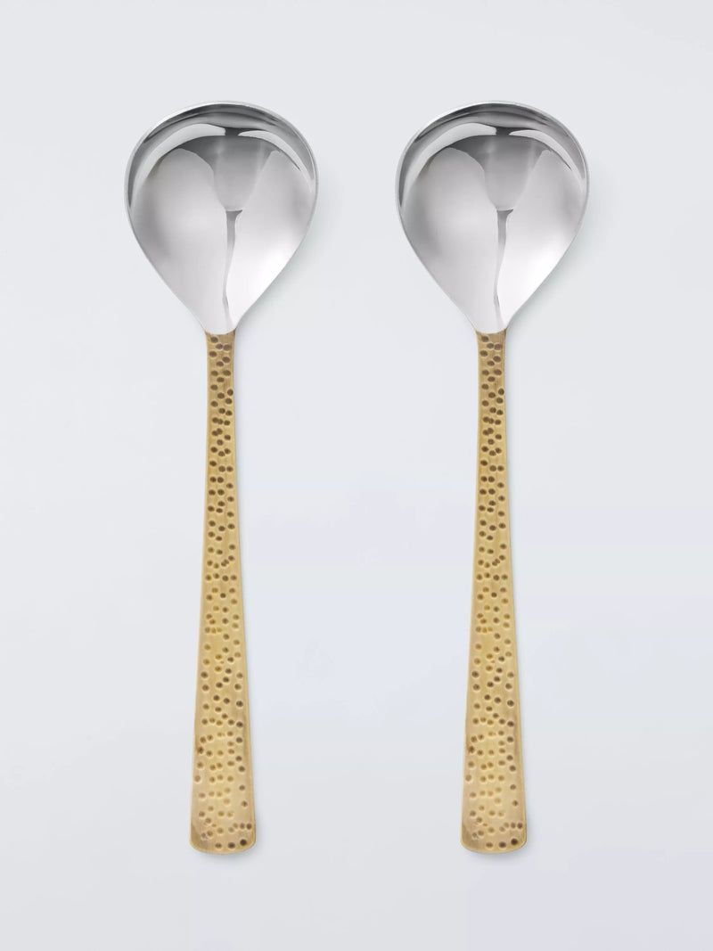 John Lewis hammered gold serving spoons set of 2, imported from the UK