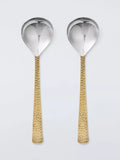 John Lewis hammered gold serving spoons set of 2, imported from the UK