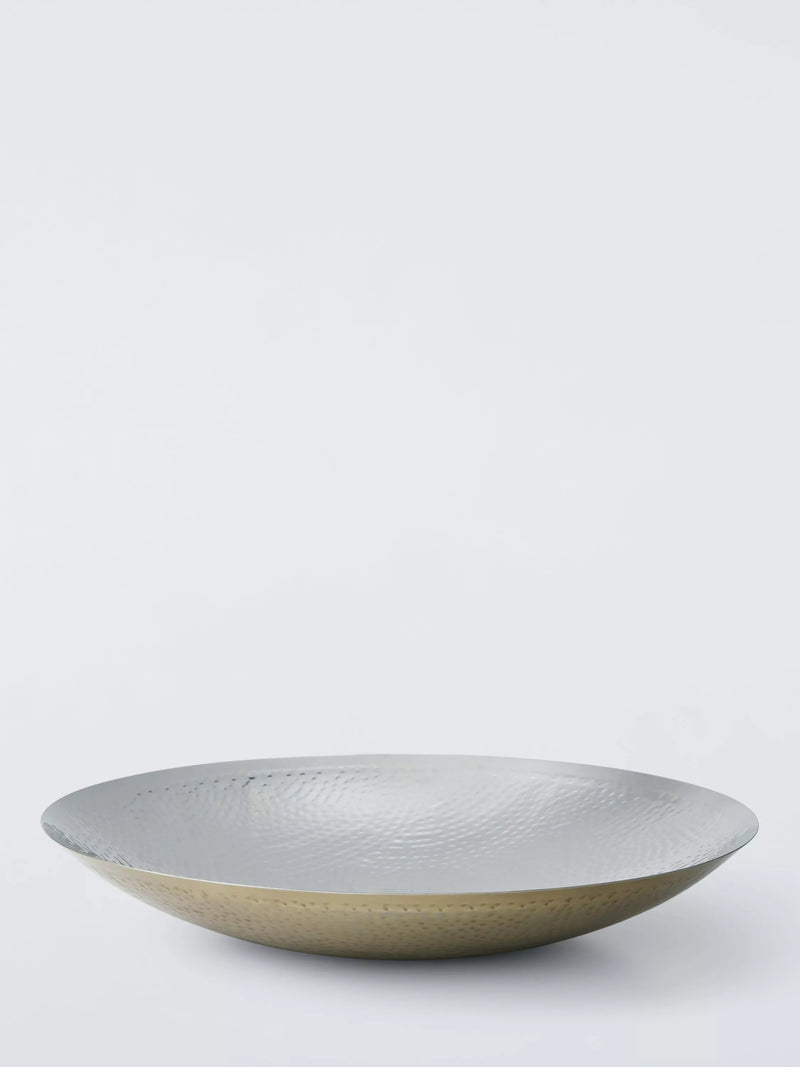 John Lewis hammered serving plate gold and silver 36cm (British brand)