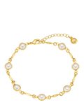 Orelia Rose Water Opal Link Chain Bracelet Gold/Pink