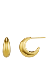 John Lewis Orelia LUXE Tapered Dome Hoop Earrings Pale Gold- Buy online at McGrocer