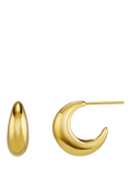 Orelia LUXE tapered dome hoop earrings pale gold, imported from the UK