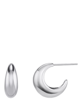 John Lewis Orelia LUXE Tapered Dome Hoop Earrings Silver- Buy online at McGrocer