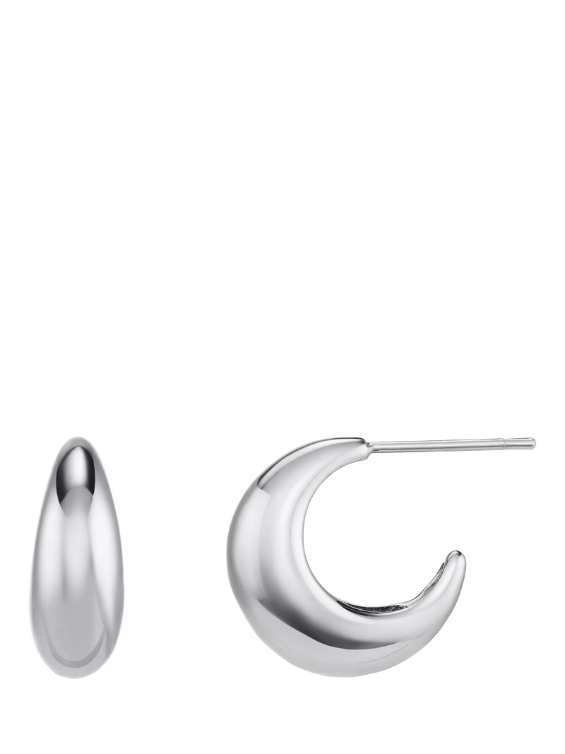 Orelia LUXE Tapered Dome Hoop Earrings silver, UK version