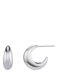 Orelia LUXE Tapered Dome Hoop Earrings silver, UK version