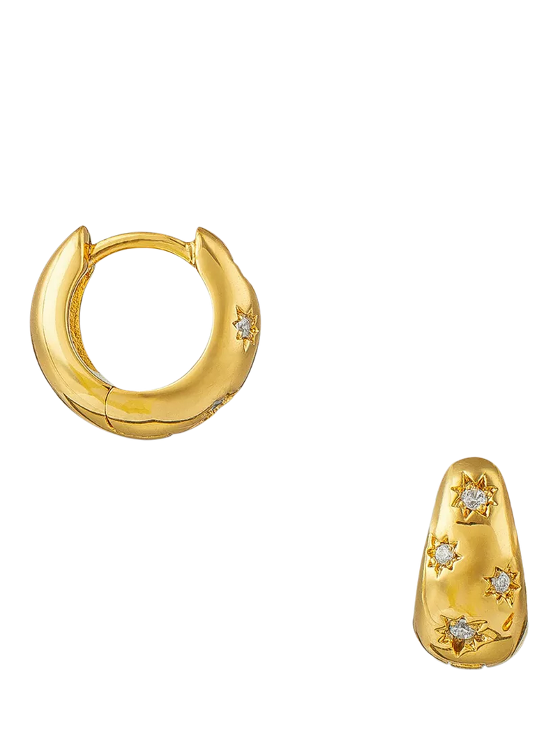 Orelia crystal starburst huggie hoop earrings 11x6mm (British brand)