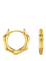 John Lewis Orelia LUXE Polished Bamboo Huggie Hoop Earrings, Pale Gold- Buy online at McGrocer