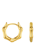 Orelia polished bamboo huggie hoop earrings 12mm, UK version