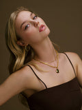 Orelia polished bamboo huggie hoop earrings 12mm, UK version