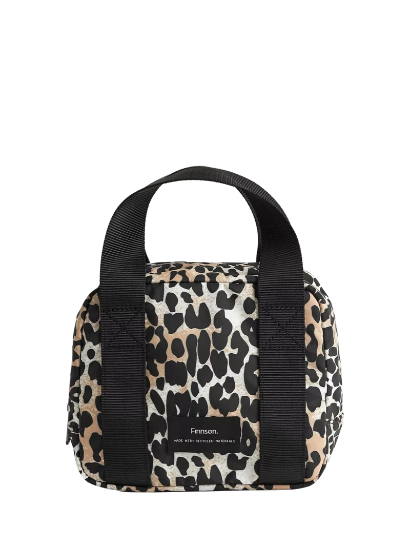 Finnsøn Ebba Cool Bag leopard print, lightweight insulated bag (British brand)