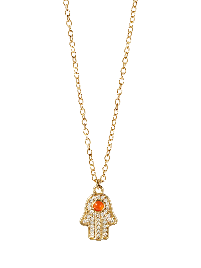 Astley Clarke Hamsa Hand gold necklace 46cm, imported from the UK