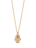 Astley Clarke Hamsa Hand gold necklace 46cm, imported from the UK