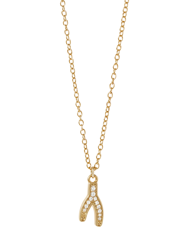 Astley Clarke wishbone necklace gold 46cm (British brand)