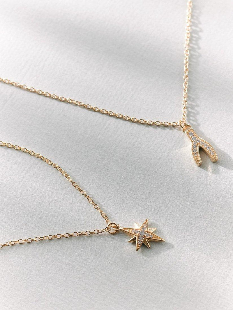 Astley Clarke wishbone necklace gold 46cm (British brand)