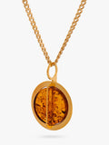 Be-Jewelled amber pendant necklace gold and cognac - British product