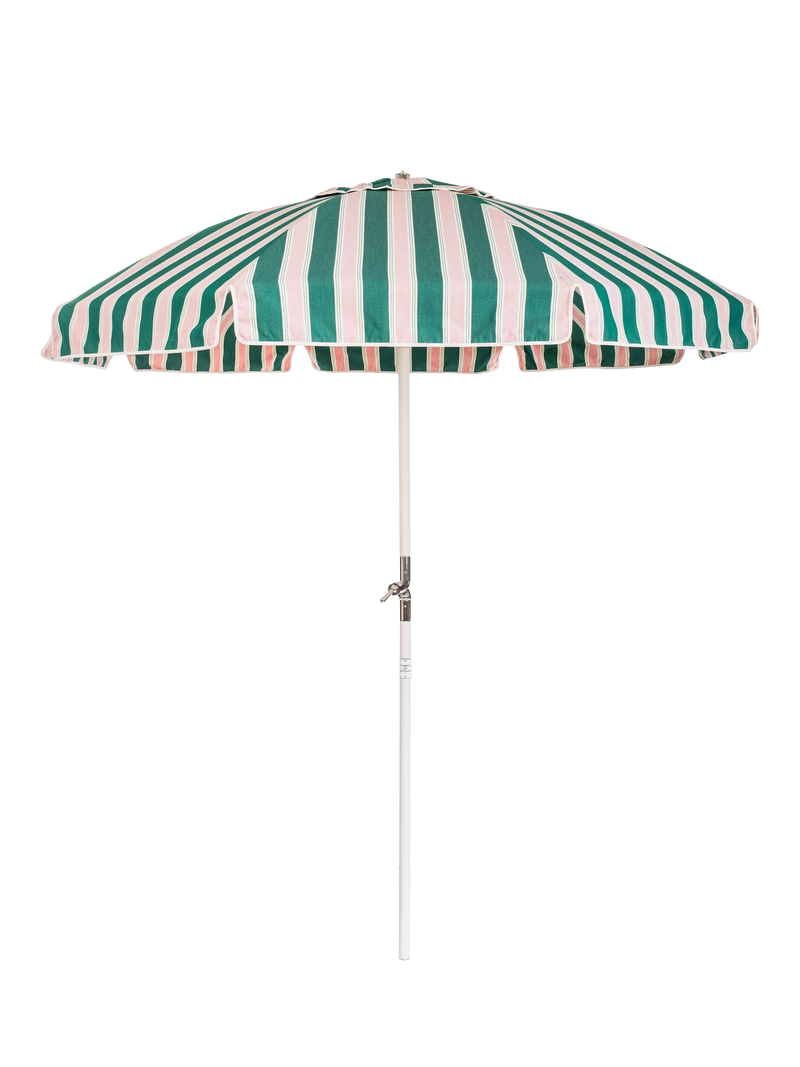 Business & Pleasure Co. striped garden parasol Bistro Green 2m, imported from the UK