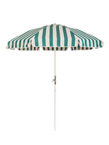 John Lewis Business & Pleasure Co. Club Umbrella Striped Garden Parasol, 2m, Bistro Green- Buy online at McGrocer