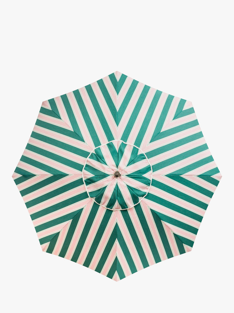 Business & Pleasure Co. striped garden parasol Bistro Green 2m, imported from the UK