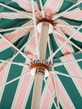Business & Pleasure Co. striped garden parasol Bistro Green 2m, imported from the UK