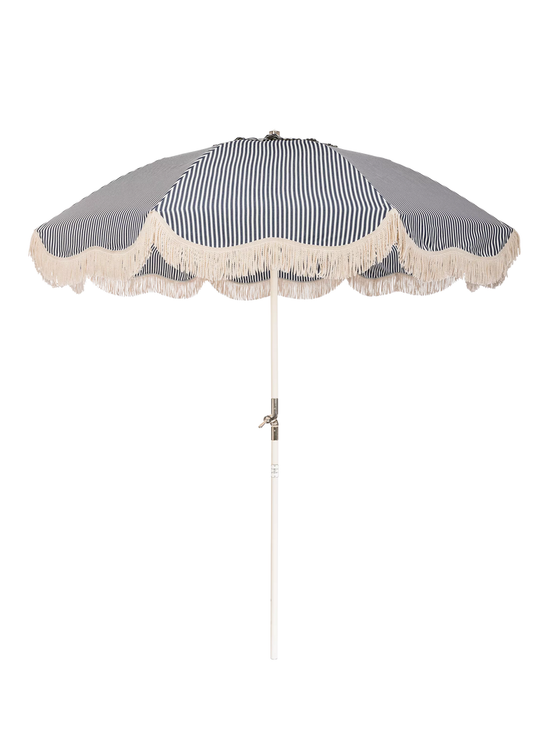 Business & Pleasure Co. club parasol navy Lauren Stripe 2m (British brand)