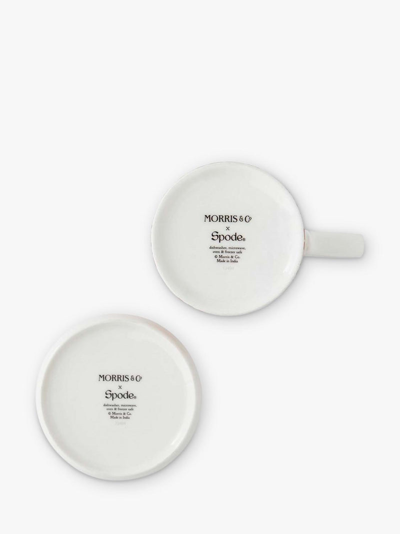 Morris & Co. Strawberry Thief bone china mug and coaster set 340ml (British brand)
