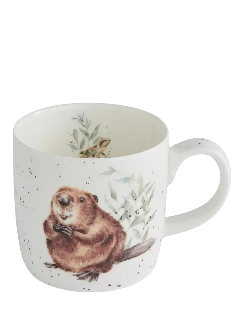 Wrendale Designs fine bone china mug with beaver illustration, UK version