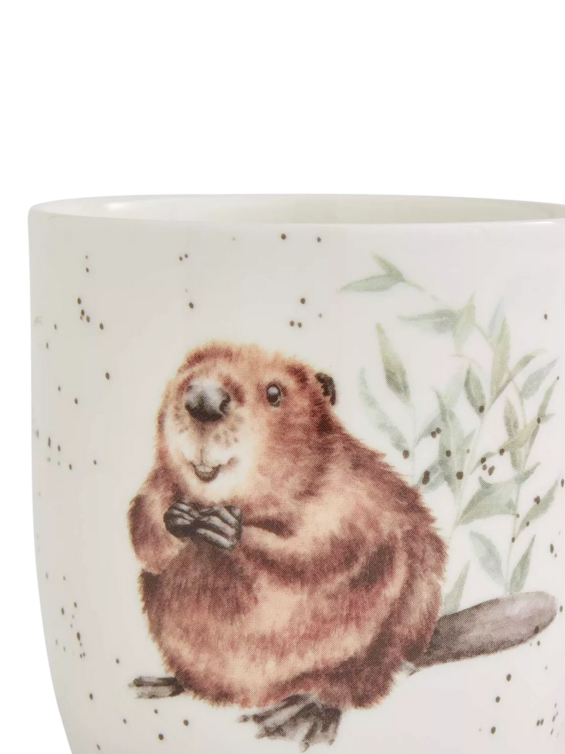Wrendale Designs fine bone china mug with beaver illustration, UK version