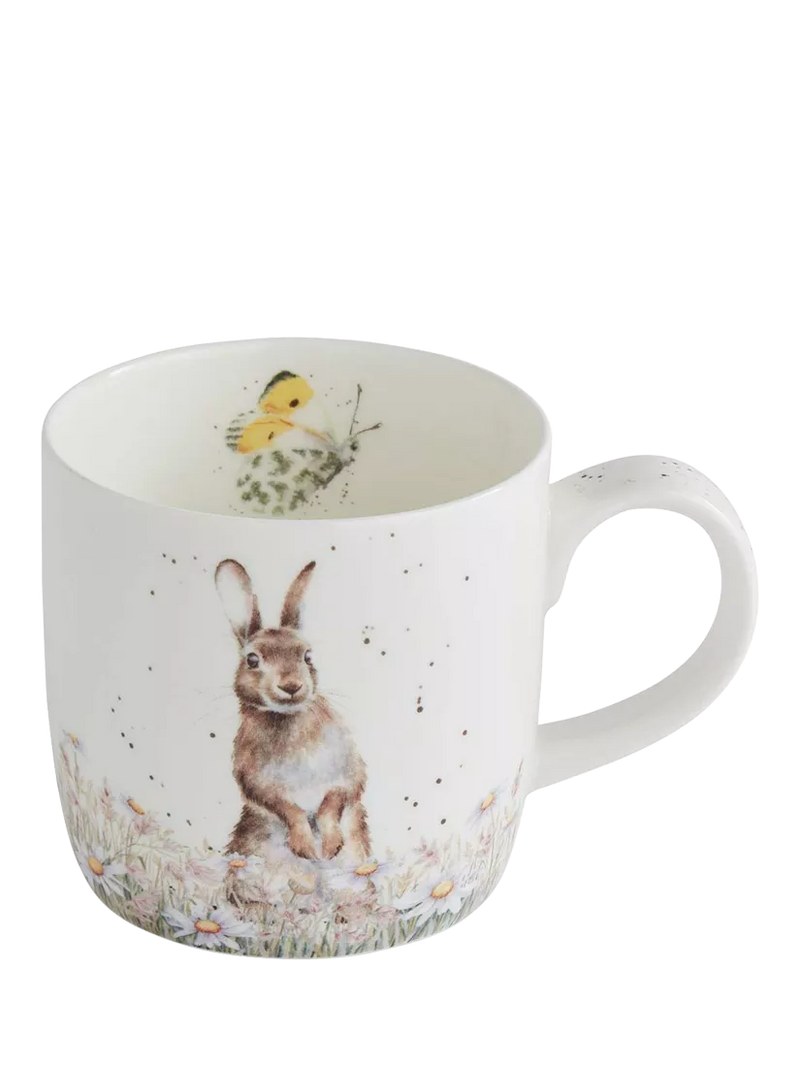 Wrendale Designs fine bone china fresh as a daisy hare mug 310ml - British product