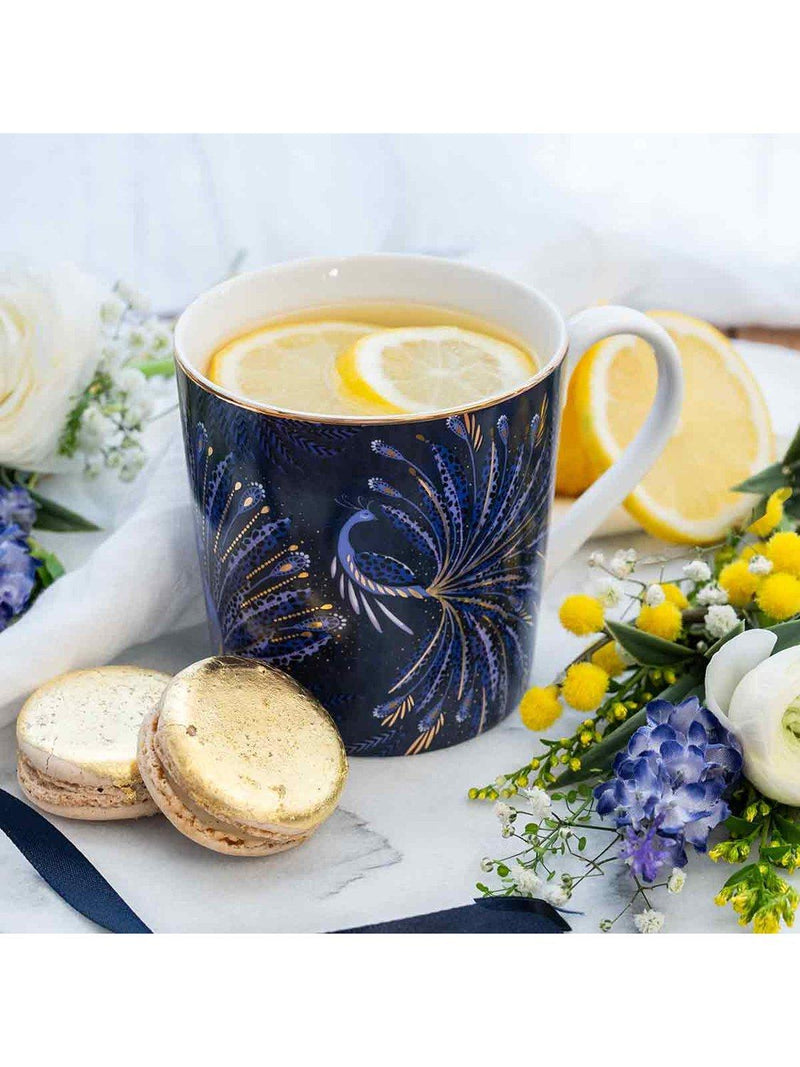 Sara Miller fine china mug indigo 344ml, imported from the UK
