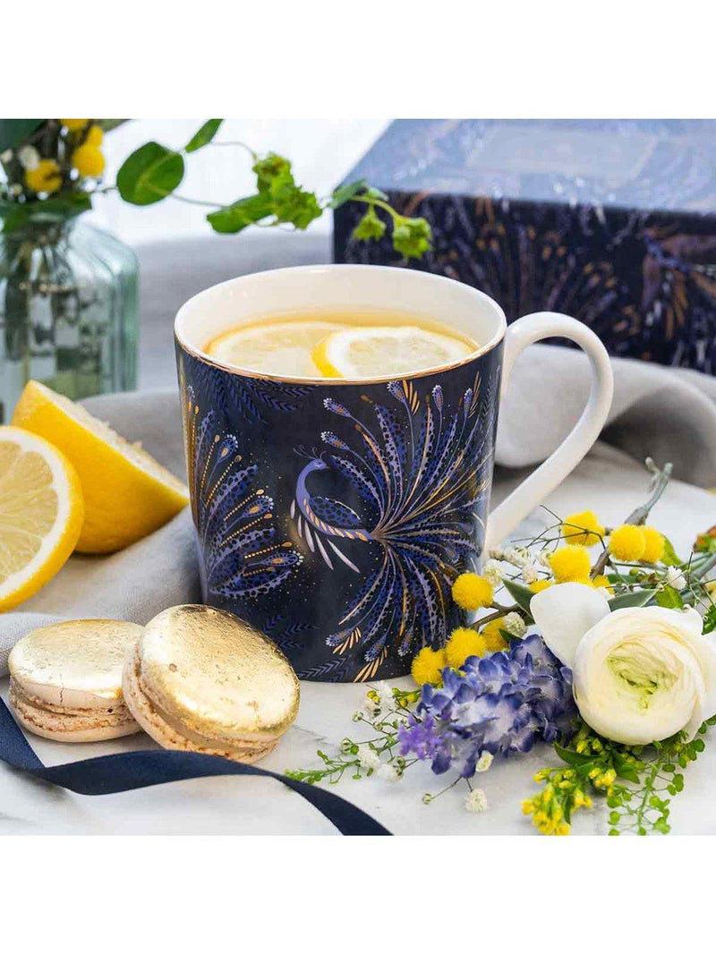 Sara Miller fine china mug indigo 344ml, imported from the UK