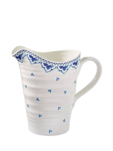 John Lewis Sophie Conran for Portmeirion Blue Mediterranean Porcelain Pitcher 852ml Blue/White- Buy online at McGrocer