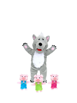 John Lewis Bigjigs Toys Big Bad Wolf and 3 Little Pigs Hand and Finger Puppet Set- Buy online at McGrocer